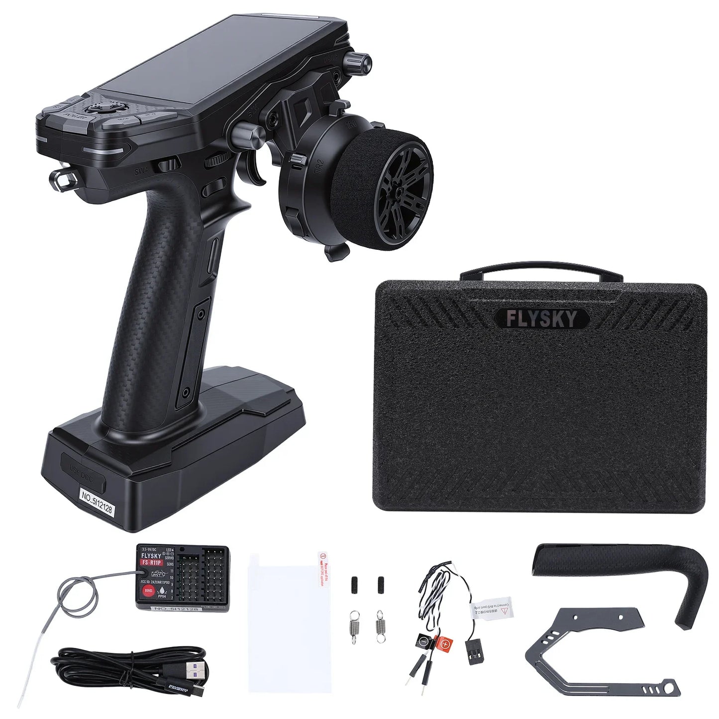 NEW RC Transmitter with Receiver Black 3.5 Inch Color Display 2.4G 11 Channel RC Transmitter with Dual Antennaes for RC Car Boat