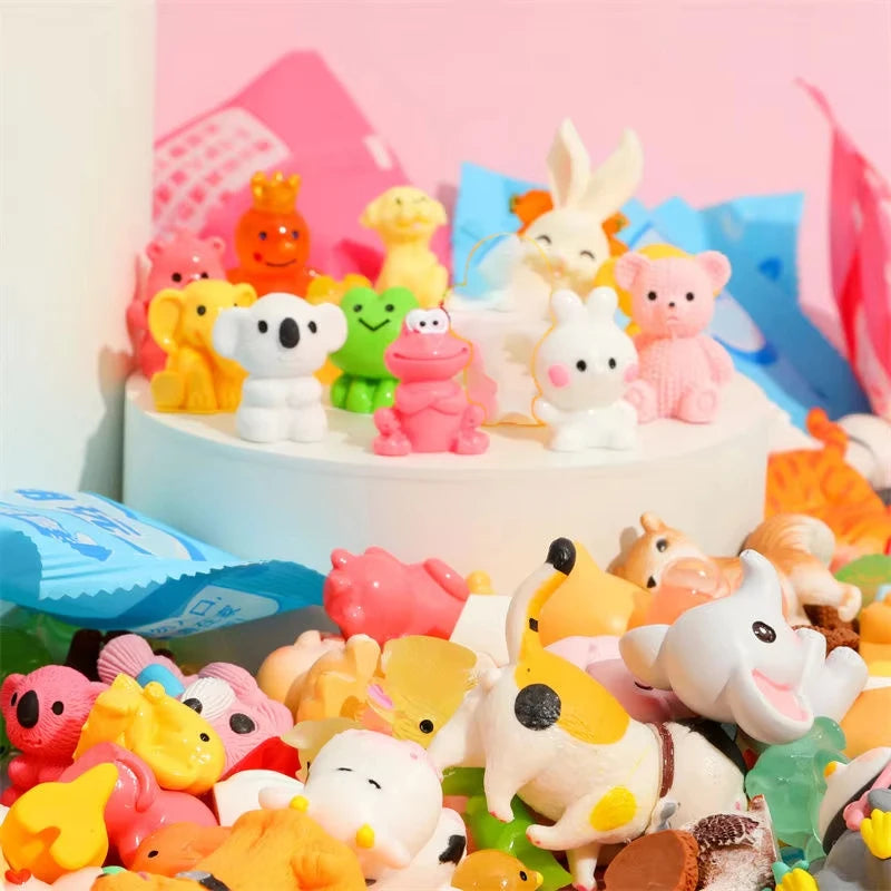 40 Pieces/Set Random Cartoon Blind Box Elephant Animal Mini Ornament Decoration Charm Resin Home Creative Children's Gift ﻿