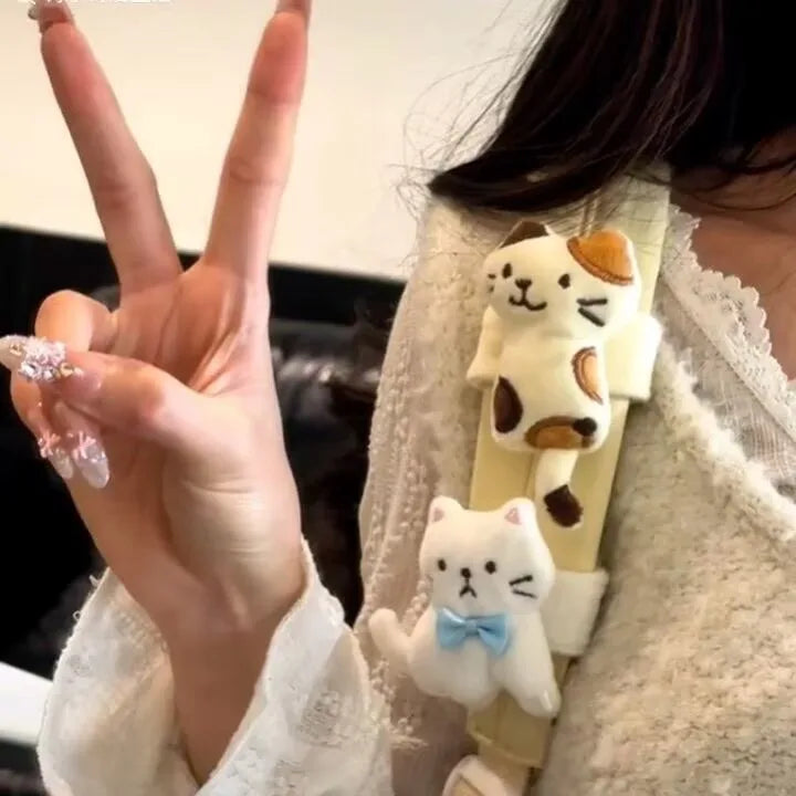 Kawaii Kitten Plush Bag Pendant Mini Cat Plush Doll Cartoon Plush Doll Bag Charms Soft Animal Stuffed Student Gifts