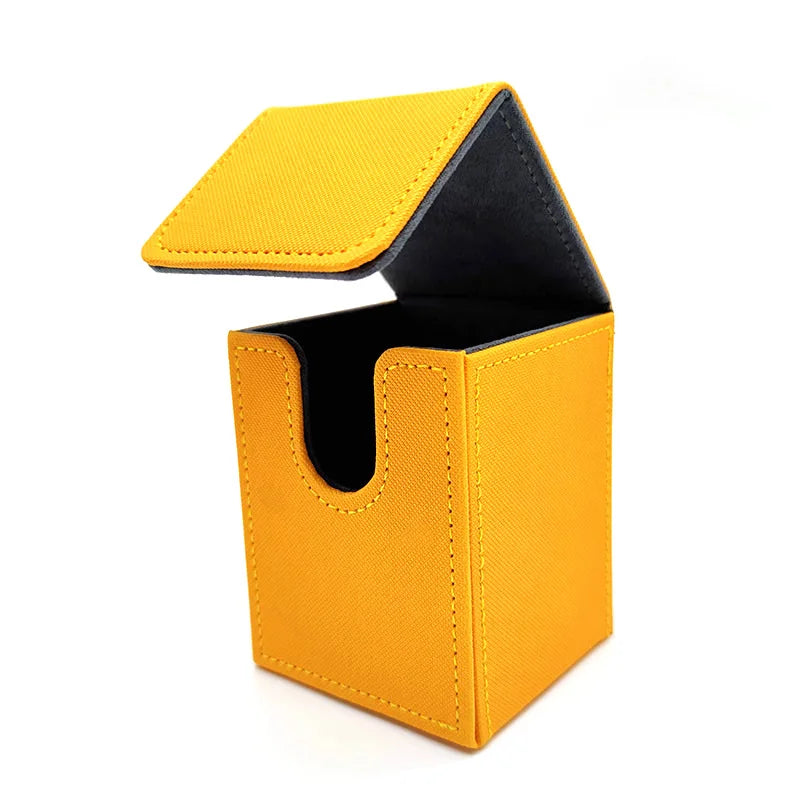Upgraded PU Leather Trading Card Deck Box - Side-Loading Storage Case for Card Protection, Portable & Versatile