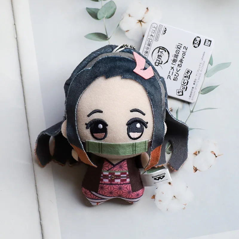 12cm Anime Demon Slayer Surrounding Plush Toys, Keychain Figurines, and Small Plush Dolls