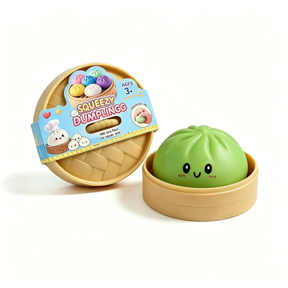 Colorful Dumpling Squishes Stress Balls Cha Siu Bao Slow Rebound Decompression Toys Feel Good Squishy Stress Relief Gifts 10cm