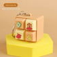 Fun Cartoon Squeeze Music New Unique Four-square Merit Key Button Keychain Couple Car Bag Key Chain & Pendant