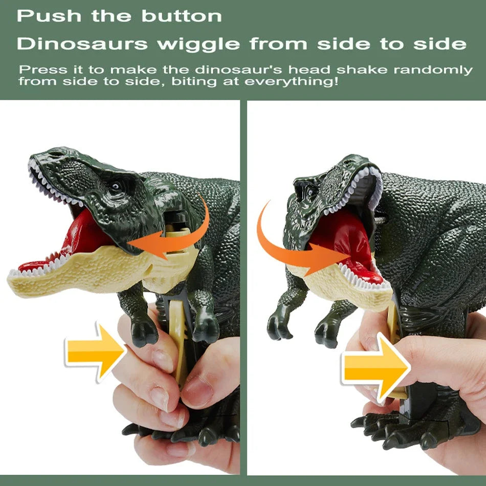 Press Bite Roaring Dinosaur Toy, Electronic T-Rex with Shaking Head & Sound Effects, Interactive Tyrannosaurus Rex Gift for Kids