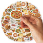 46pcs Burger, Pizza, Coffee American Food Theme Stickers Decorated Notebook Water Bottle Diary Classic Toy Scrapbook DIY Decal