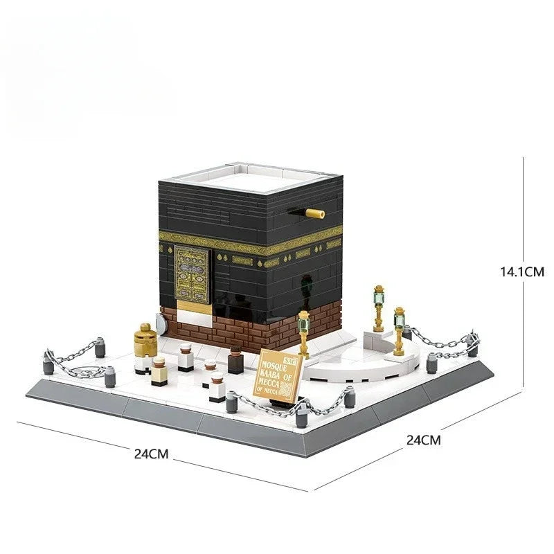 Saudi Arabia Mecca Grand Mosque Kaaba Small Building Blocks MOC World Famous Architecture Educational Toys Kid Boy Birthday Gift