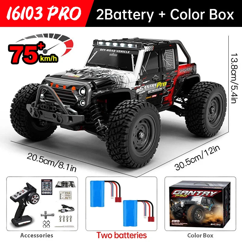 1:16 4WD RC High-speed Car Brushless 70km/h Competition Off-road Climbing Car 2.4G Remote Control Toy Car VS WLtoys 144001 Toys