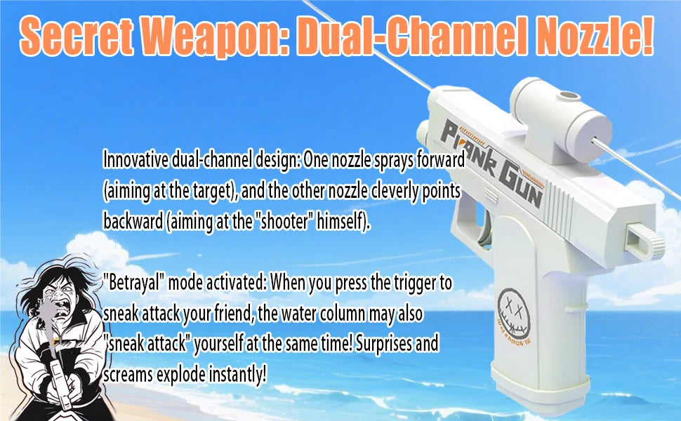 Summer Two-Way Water Gun Prank Water Gun Toy Stress Relief Small Pistol Fun Game Outdoor Adult Child Interaction Shoot Gift