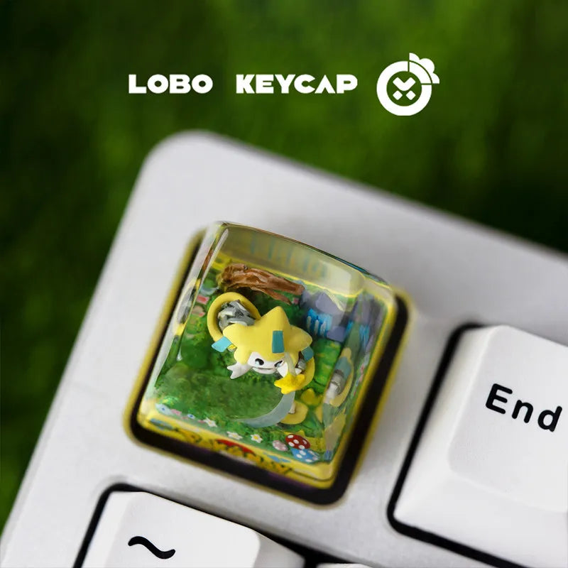 Pokemon Transparent Esc Keycap Keyboard Accessories Anime Cute Resin Shrink Drip Glue handmade Keycaps Anime Fans Gift
