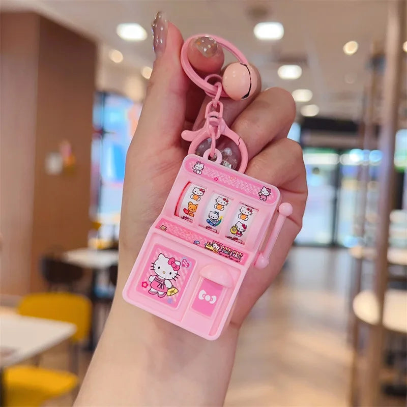 Palm Mini  Lottery Machine Fruit Machine Keychain Pendant Cartoon Rocking Fun Puzzle Gift For Friends