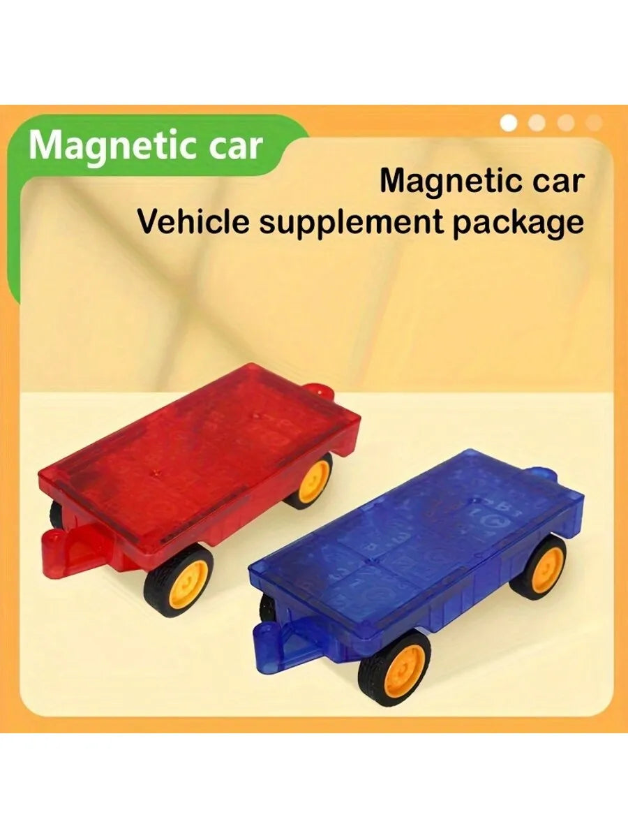 2pcs Magnetic Car, Creative Toys to Stimulate Creativity and Brain Development, Suitable for Boys and Girls Over 3-8 Years Old