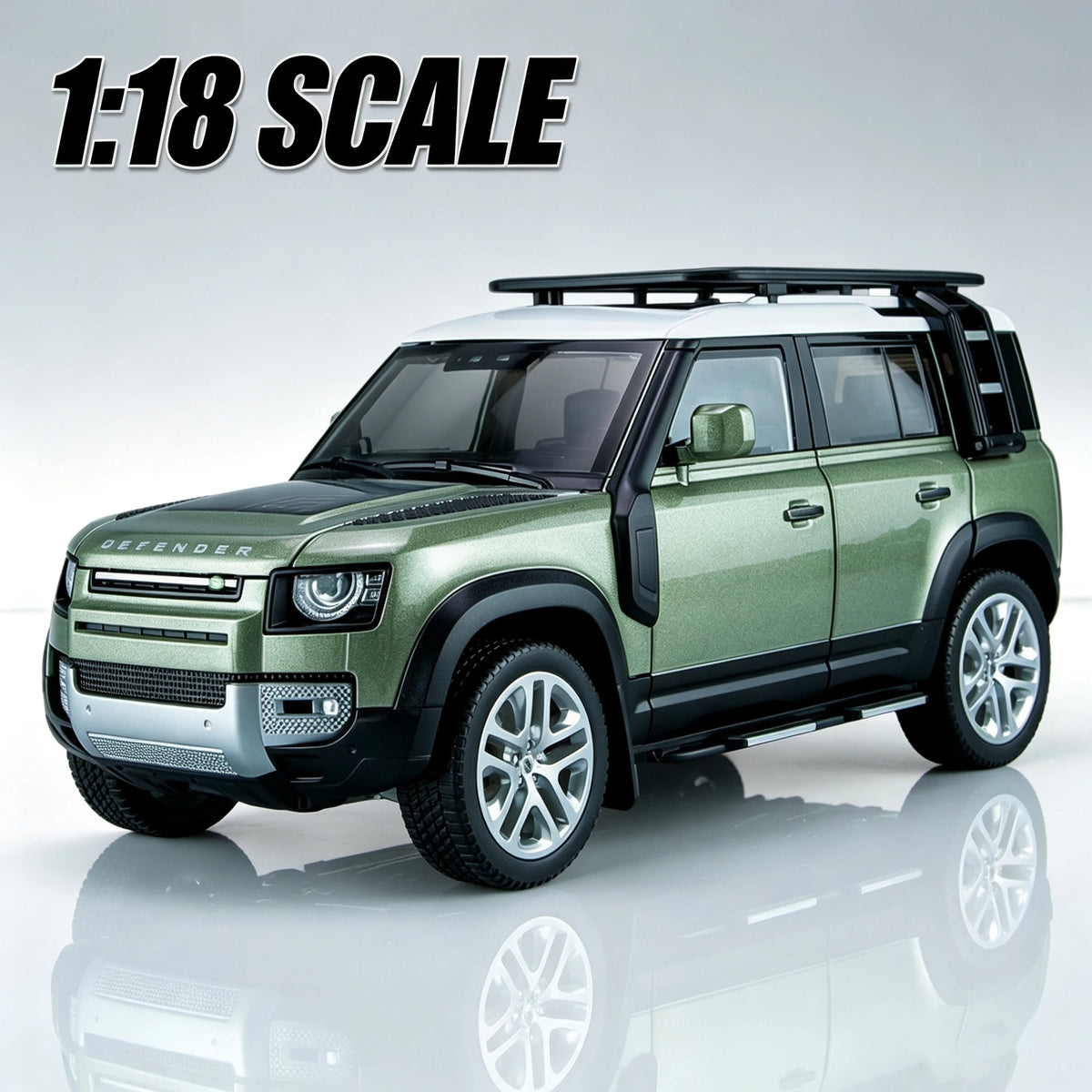 Large 1/18 Scale Defender 110 Off-road Vehicle Model Metal Die-Cast Body for Adult Collectors Halloween Gift for Boys