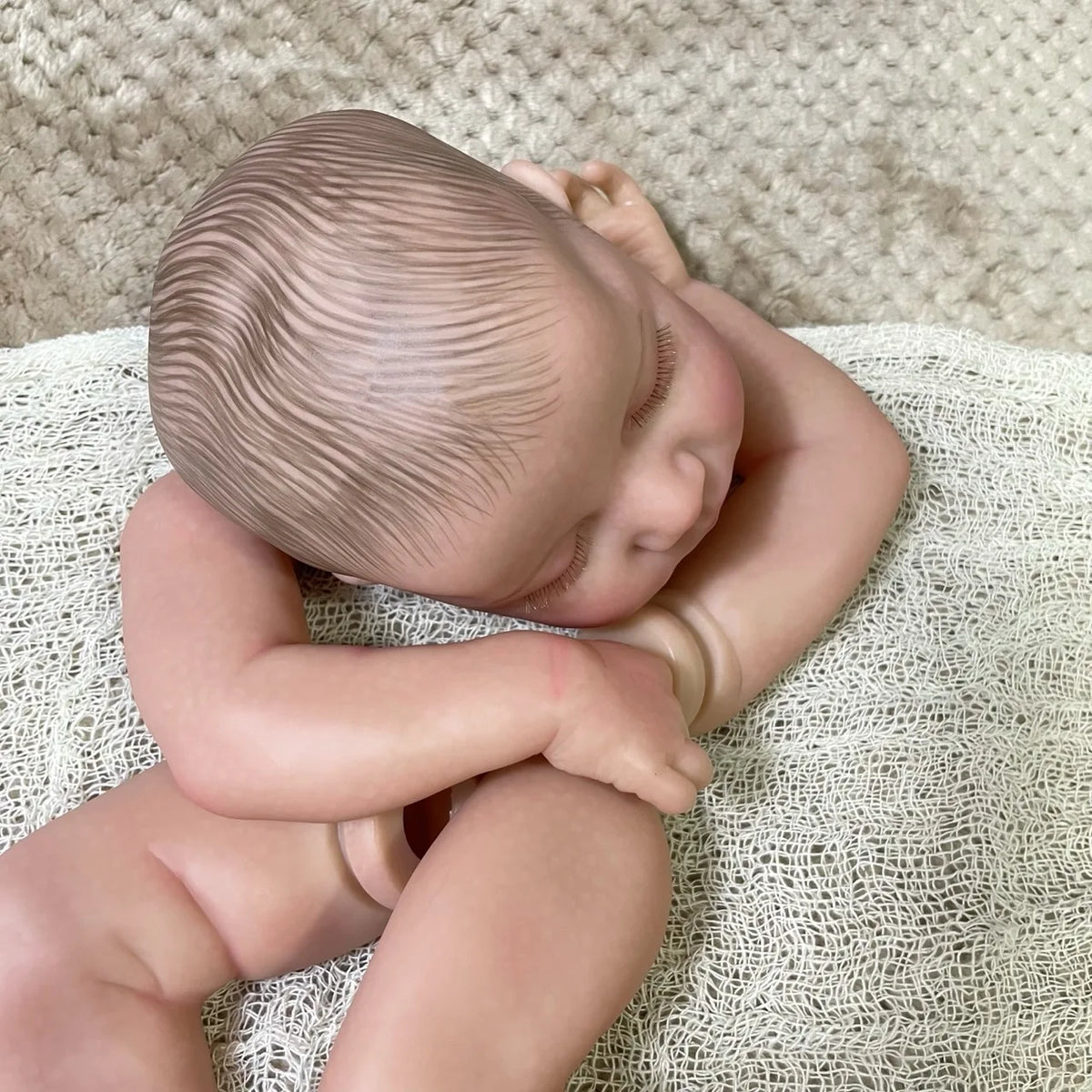 19inch Already Painted Reborn Doll Parts Levi Unassembled Lifelike Baby 3D Painting with Visible Veins Cloth Body Included