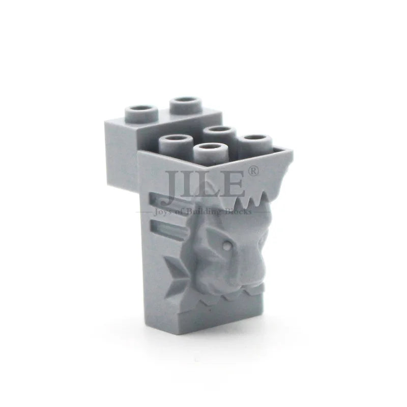 10pcs MOC 30274 Building Blocks 2x3x3 Lion Head City Wall Street View Decoration Compatible with Children Brands Toys