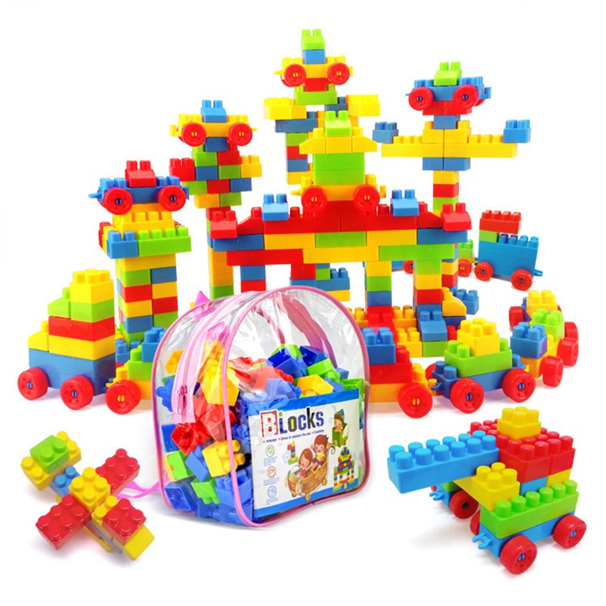 130pcs Large Particles of Building Block Toys Assembled Toys Early Childhood Educational Toys More Assembled Shape