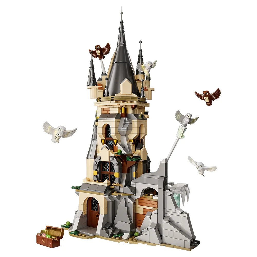 Magic Academy Owl Tower Building Blocks Set 635PCS, Premium Small ABS Bricks, Medieval Castle Model with Multi-layer Interior Scene & Owl Ornaments, DIY Assembly Toy, Desktop Decoration, Wonderful Holiday & Birthday Gift for