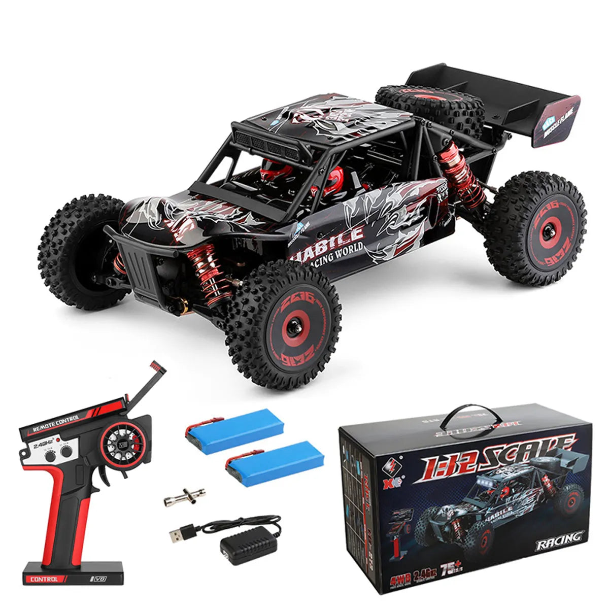 WLtoys 124016 124017 RC Car 4WD Off-Road 75km/h High Speed Remote Control Crawler 2.4G Electric Drift Climbing Racing Vehicle Toys Brushless Motor