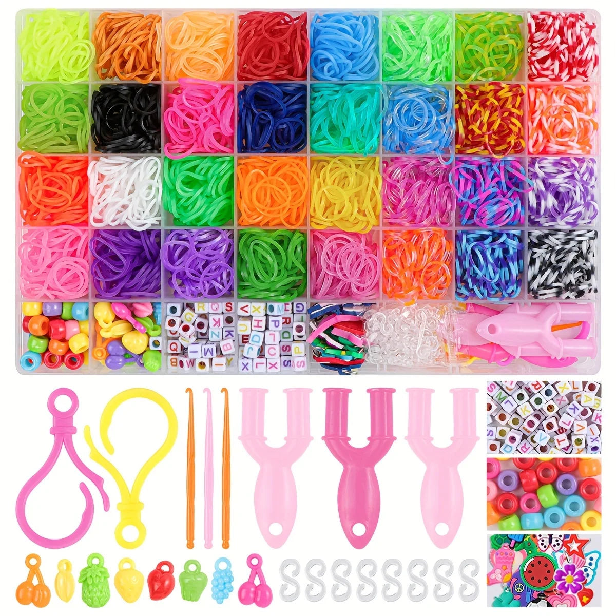 12 Grid/24 Grid/40 Rubber Bands Bracelet Kit Rubber Band Filling Loom Kit Weaving DIY Craft Gift Loom Kit Toys for Girls
