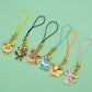 6Pcs Hot Anime Eevee Phone Charms Cute Cartoon Fox Elf Monster Keychains Lanyard Bag Mobile For Key Strap Decor Gift