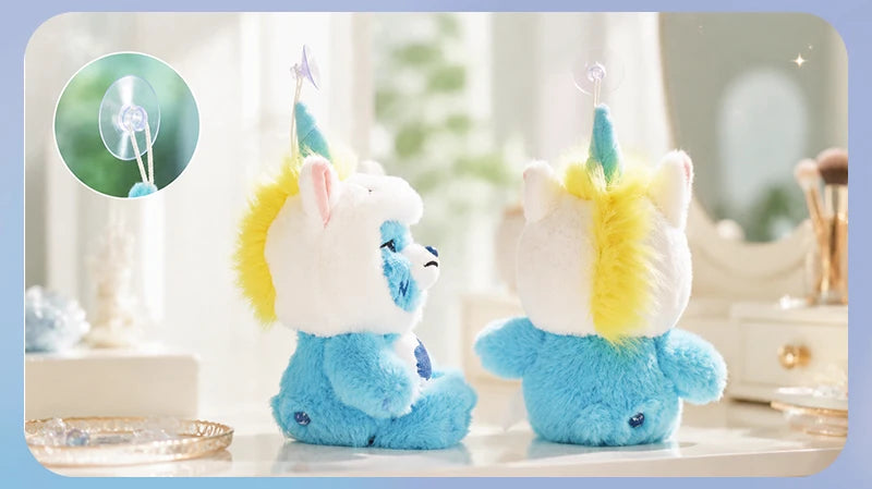Care Bears 20cm Unicorn Hood Plush Suction Cup Ornament Wall Car Mirror Hanging Decor Cute Kawaii Stuffed Bear Toy Gift for Kids