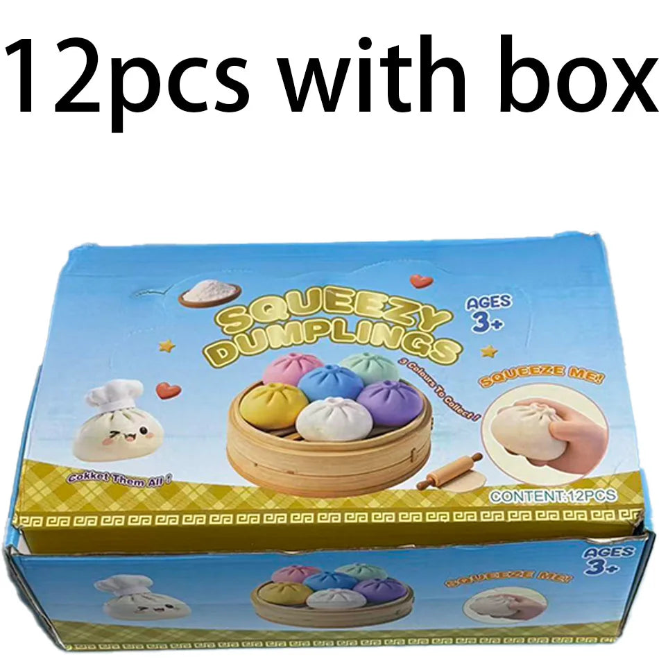 Hot Glitter Dumpling Squishy with Box Dumplings Sensory Squeeze Toy for Stress Relief Fans Gifts