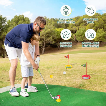 1 Set Children's Golf Club Set Outdoor Sports Toys Sports Games Competitive Indoor Interactive Retractable Golf Club Set Toys