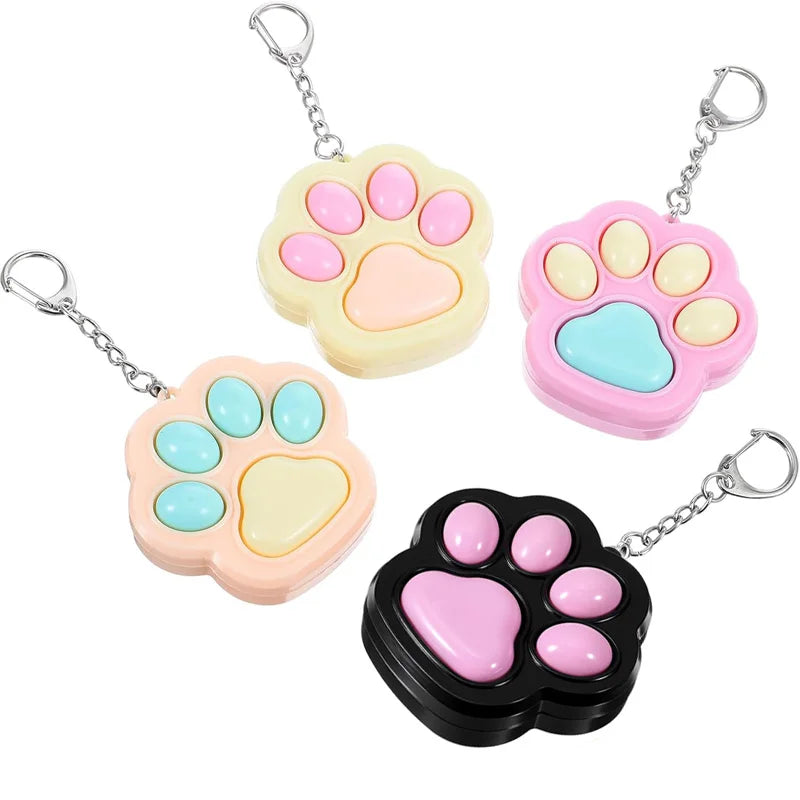 Novelty Cat Paw Clicker Fidget Keychain Stress Anxiety Relief Toys Decompression Gifts Office Travel Pass Time Gadgets