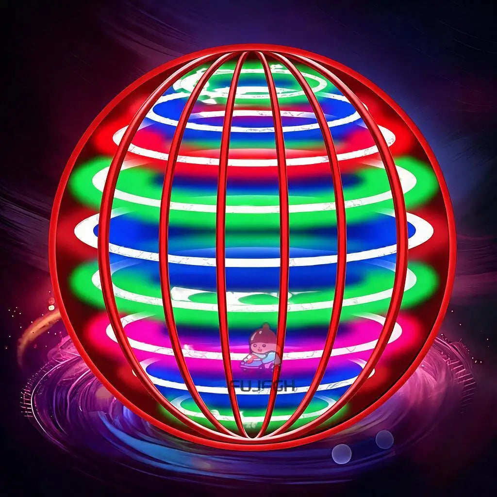 Magic Flying Ball Boomerang LED Lights Hover Drone Flying Orb Spinner 360°Rotating Fidget Luminous Toy for Teens Adults Gift Fun