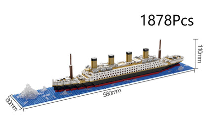 Small Particle Building Block Assembly Toy Titanic Giant Boy Girl Puzzle Cruise Ship Brick Model Kit Desltop Birthday Gift Child