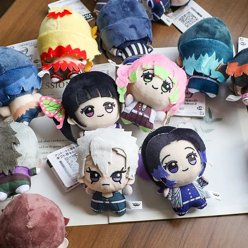 12cm Anime Demon Slayer Surrounding Plush Toys, Keychain Figurines, and Small Plush Dolls