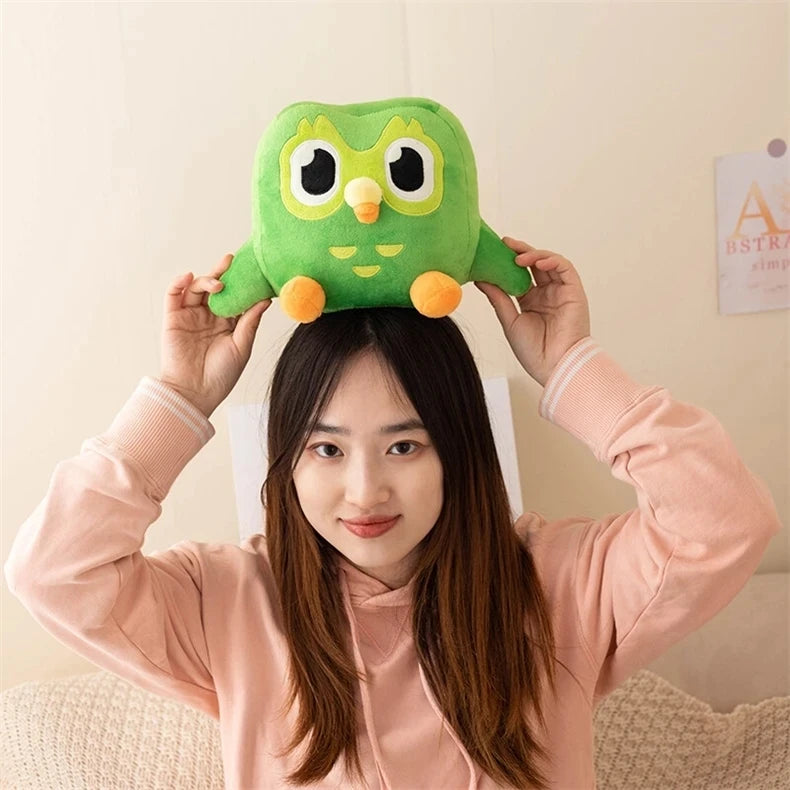 Green Duolingo Owl Plush Toy Duo Plushie Of Duo The Owl Cartoon Anime Owl Doll Soft Stuffed Animal Toy Children Birthday Gift