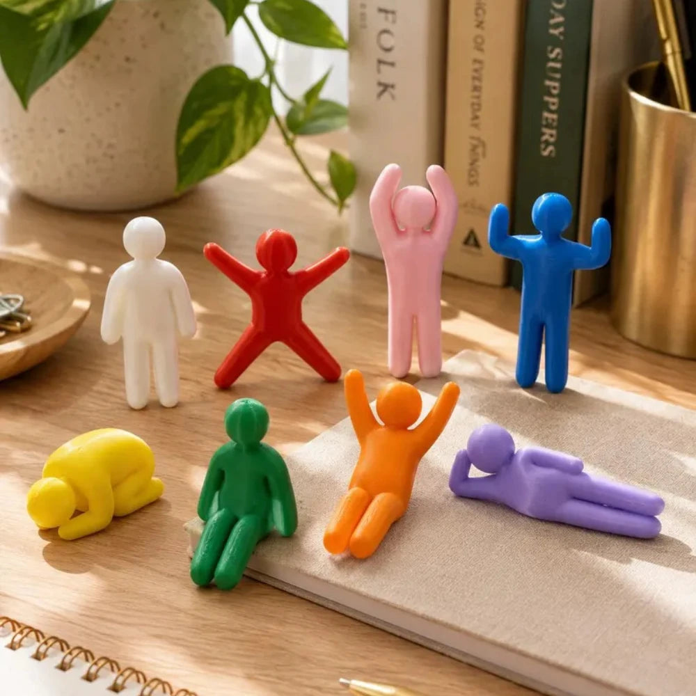 Hide & Blend Blank Little People Sculpture Kit, 8 Poses Paintable Mini Human Figurines, 3D Printed DIY Model for Home Decoration