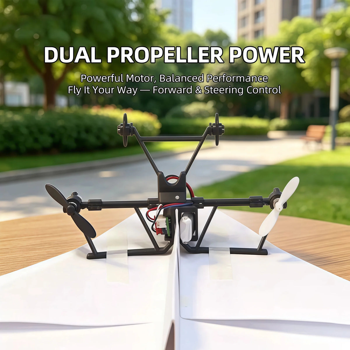 Hotfree Power-Up RC Paper Airplane Kit with Gyro Stabilizer – DIY Electric Remote Control Plane with Dual Propellers, Lightweight Foldable Flying STEM Toy for Kids & Adults, Perfect Birthday Gift