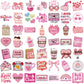 50pcs Pink Bookish Lover Inspirational Stickers Book Themed Decals for Notebooks Water Bottles Luggage Vinyl Stickers Pack