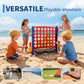4-in-1 Giant Connect Game Set Adjustable Height, Basketball Hoop, Ring Toss and Net Jumbo Outdoor Yard Game for Families Events