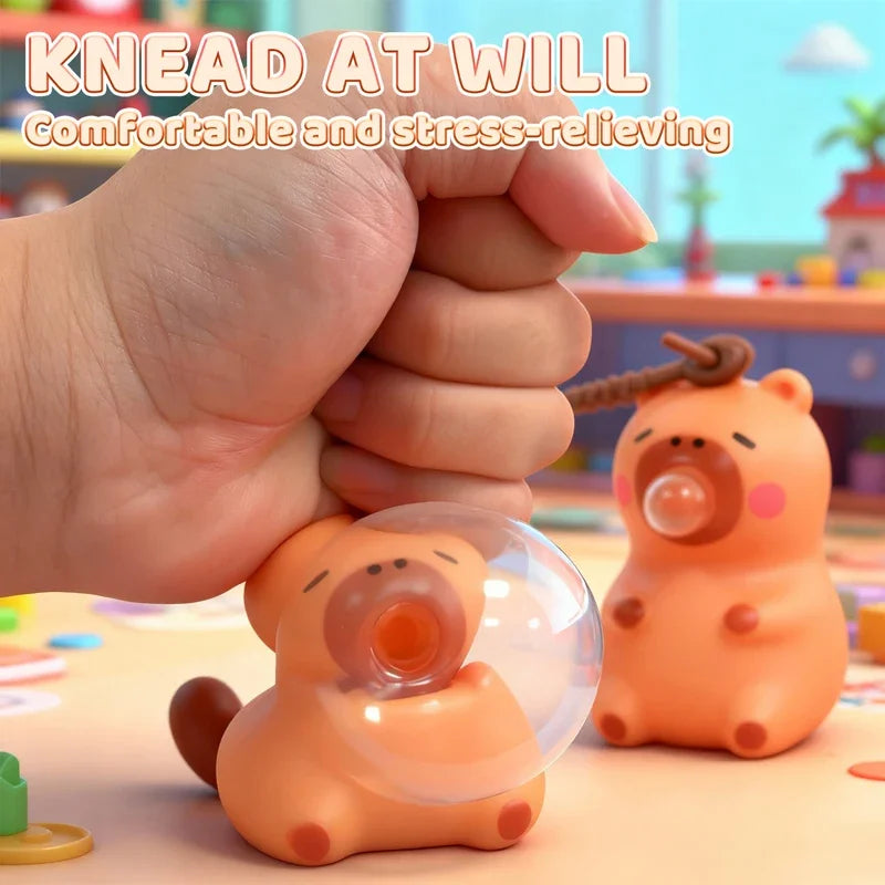 1PC Creative Capybara Doll Spit Bubble Fidget Decompression Pinch Toy Relieve Stress Children Fun Squeeze Interactive Toys Gift