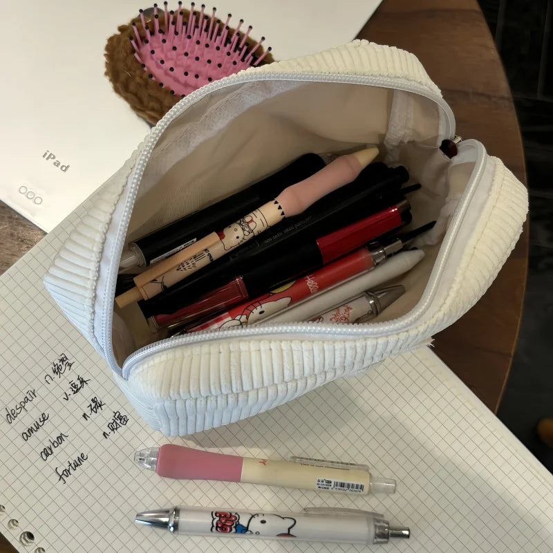 Anime Miffy Corduroy Cosmetic Bag Ins Portable Large-capacity Capacity Handbag Stationery Storage Bag Gift Toys for Girl