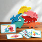 Wooden Dinosaur Stacking Game - A Fun and Educational Challenge to Boost Kids' Balance, Coordination, and Imagination