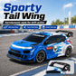 ZNLYRION SG718 1: 24 Scale 4WD RC Drift Car With Replaceable Racing Drift Tires LED Headlights Taillight Sport Rear Wing Remote Control Racing Vehicle Toy