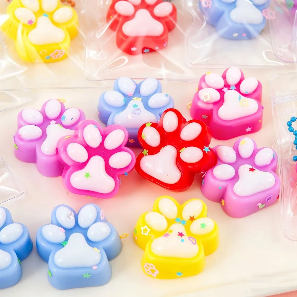 10pcs Cat Claw Pinch Fun Ice Transparent Cat Claw Mini Squishy Toy, Boys and Girls Toys