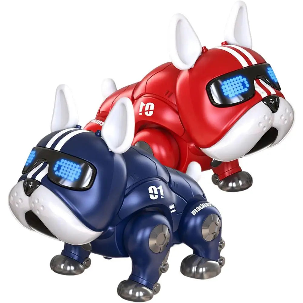 Dance Music Bulldog Robot Intelligent Interactive Dog with Light Kids Toy Early Educational Toy for Baby Boys Girls Gift