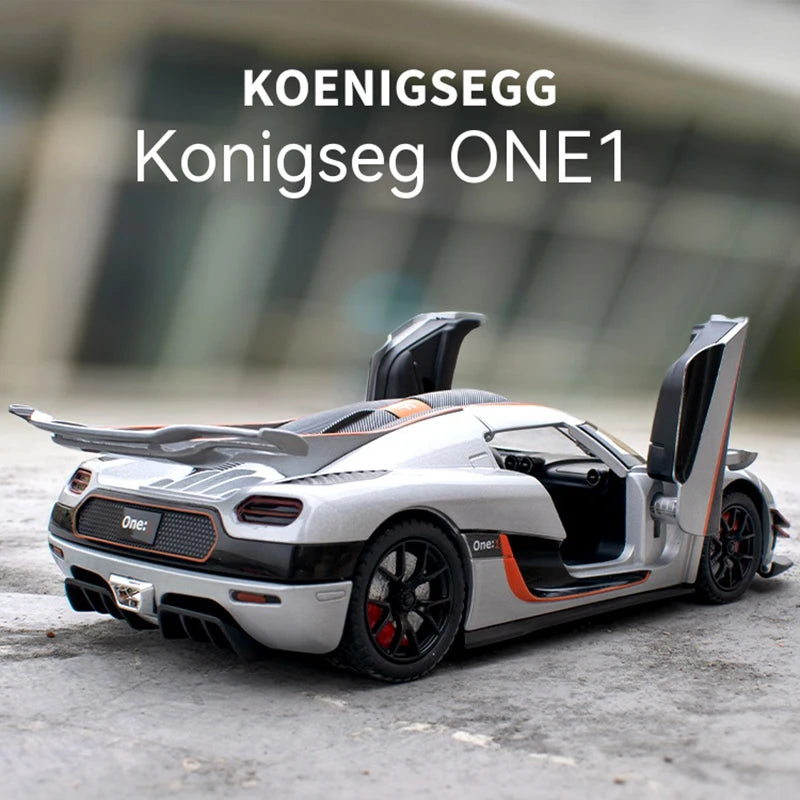 1: 24 K Ö Niger One Collectible Ornament with Sound, Light, and Feedback Function , Alloy sports car toy gift for boys