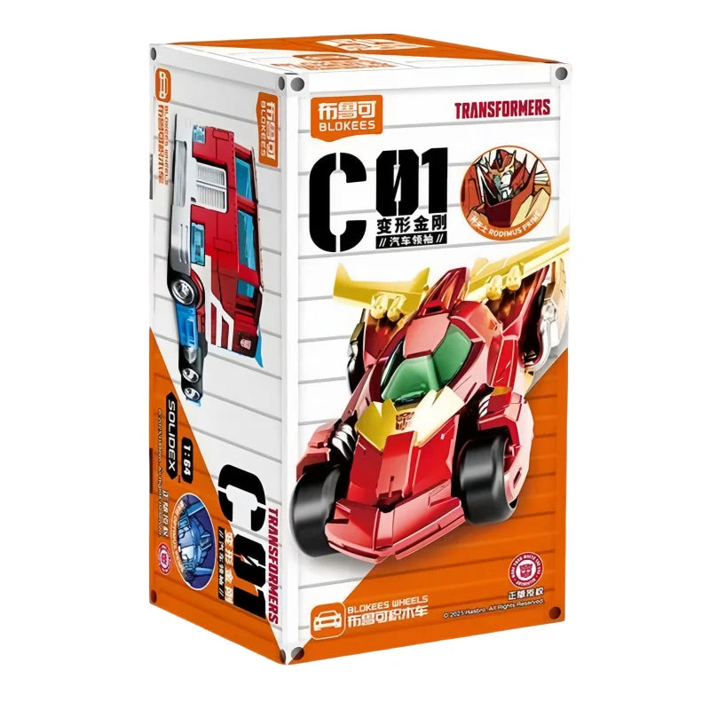 Blokees New Original Transformers Blind Box C03 Racing Series Car Model Movable DIY Assembled Vehicle Collectible Toy Fans Gift