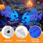 2 Pcs 9.5" Glow in the Dark Fish Skeleton for Halloween Decorations, Luminous Plastic Animal Bones, Indoor Outdoor Yard Lawn Patio Decor, Haunted House Spooky Halloween Party Props