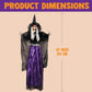 47'' Tall Animated Witch Halloween Decorations Outdoor Indoor Scary Halloween Animatronics Decor, Hanging Ghost Talking Sound Activated Led Lights Eyes Haunted House Yard Garden Lawn