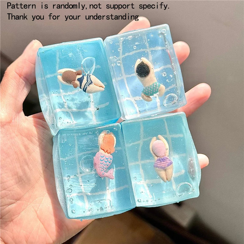 Swim Ocean Maltose Squishy Cube Slow Rebound Squeeze Stress Sensory Fidget Toy Reliever Toys Antistress Birthdays Parties Gift