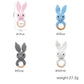Handmade Crochet Baby Toys, Wooden Easter Bunny Rattle 0-12 Months, Four Color Rabbit Rattle Soft, New Born Baby Teething Toys