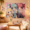 Vocaloid Hatsune Miku Rin Teto Tapestry, Cute Anime Wall Hanging Decor