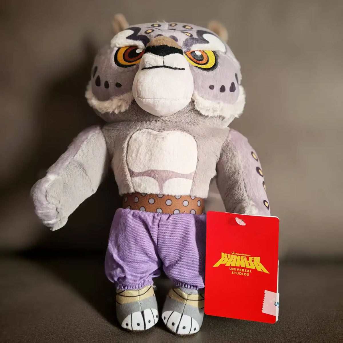 Universal Studios Kung Fu Panda Tai Lung Snow Leopard Plush Toy - Official Beijing Resort Collectible Souvenir Doll