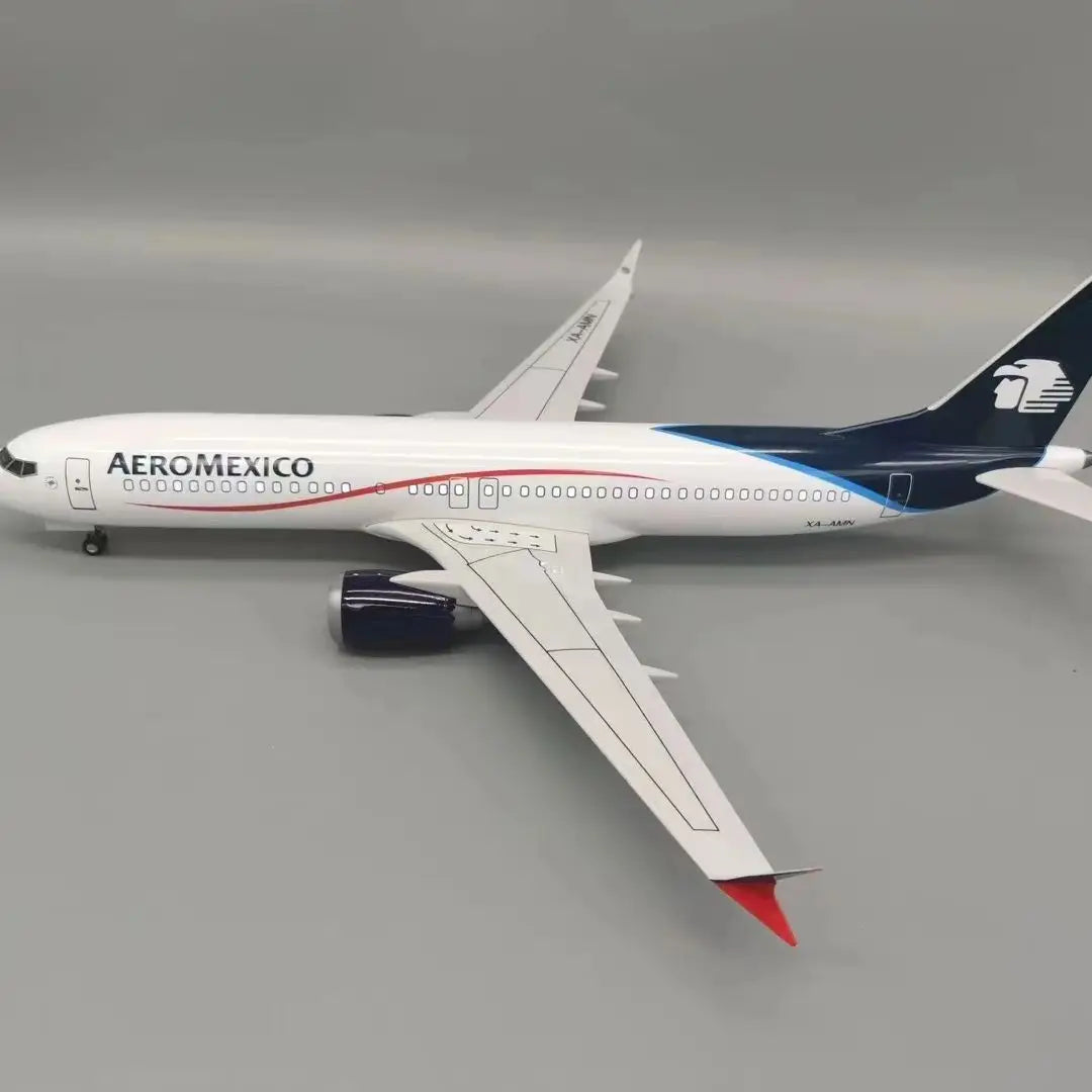 47CM 1:85 Scale B737 Model AEROMEXICO Mexico Airline With Base Landing Gears Aircraft Resin Plane Model For Collection Gift